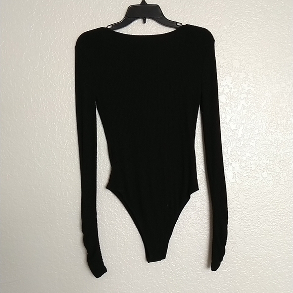 Free people cozy up with me long sleeve ribbed bodysuit sz M - Picture 8 of 8